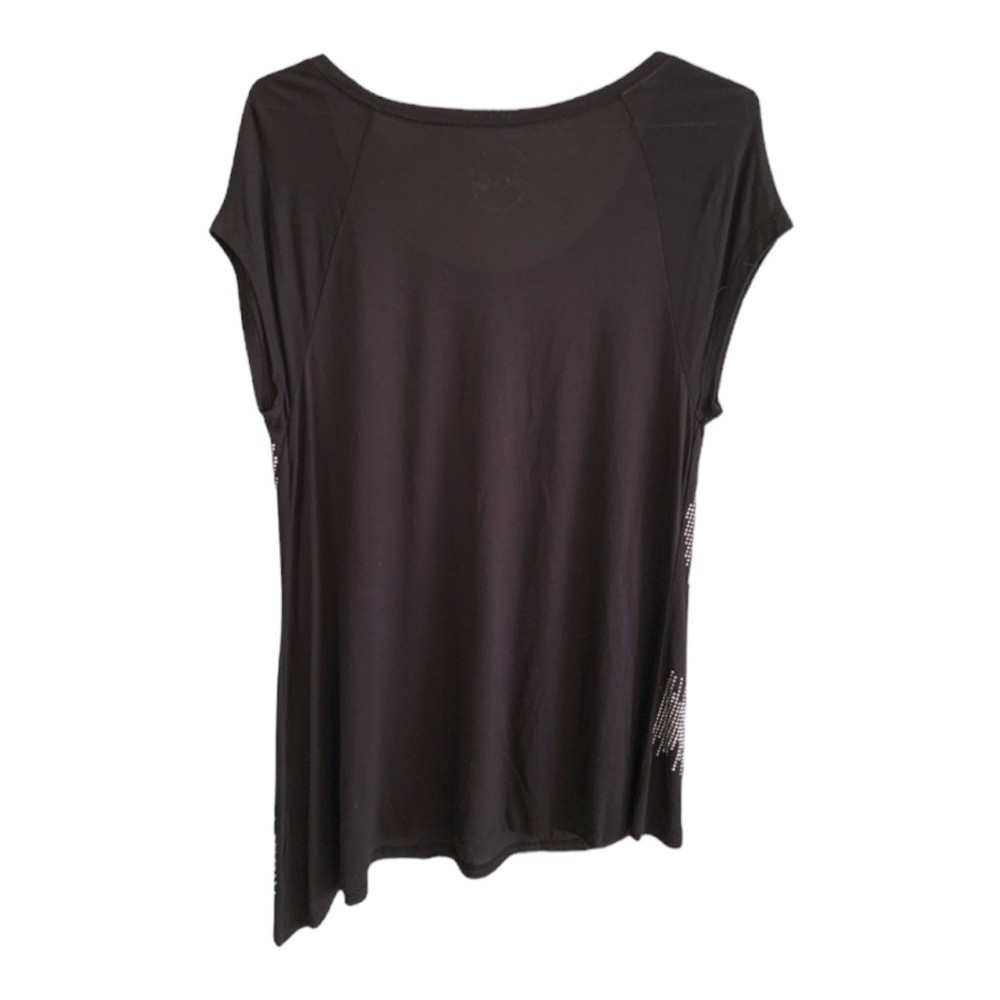 💐Black Asymmetrical Style Tunic Top With Silver Embellishments Made By INC - Picture 2 of 5